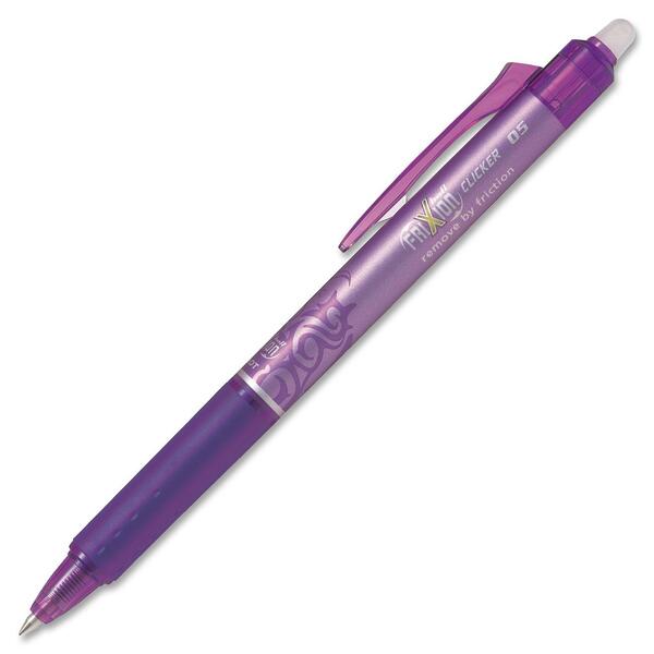 FriXion Clicker Gel Pen - 0.5 mm (0.02") Fine Pen Point - Retractable - Purple Ink - Gel-based - 1 Each