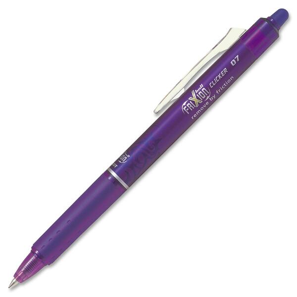 FriXion Clicker Gel Pen - 0.7 mm (0.03") Medium Pen Point - Retractable - Erasable - Purple Ink - Gel-based - 1 Each