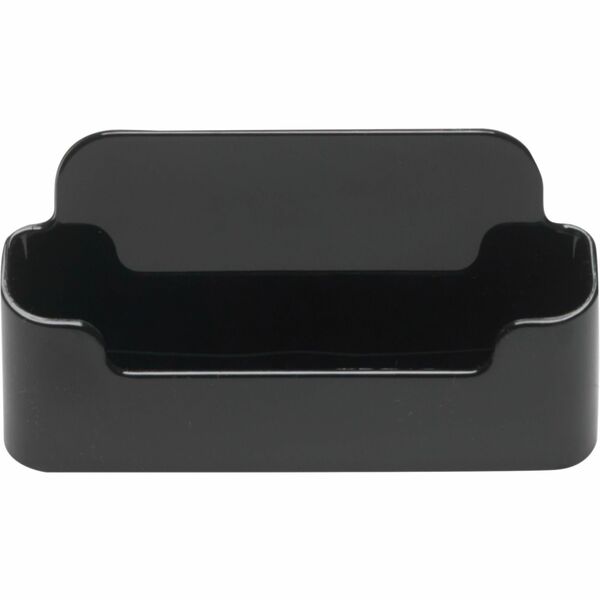 Deflecto Single Business Card Holder - 1.81" (46.04 mm) Height x 3.88" (98.43 mm) Width x 1.38" (34.92 mm) Depth - Plastic - Black - 1 Each