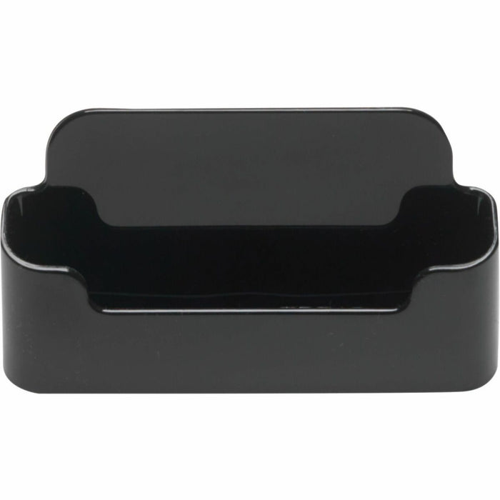 Deflecto Single Business Card Holder - 1.81" (46.04 mm) Height x 3.88" (98.43 mm) Width x 1.38" (34.92 mm) Depth - Plastic - Black - 1 Each
