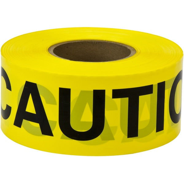 Scotch Barricade Tape 301, CAUTION, 3 in x 300 ft, Yellow - 300 ft (91440 mm) Yellow Tape Attachment - 1 Each