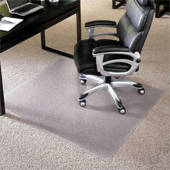 ES ROBBINS High-Pile Carpet Chair Mat - Pile Carpet, High Pile Carpet - 60" (1524 mm) Length x 46" (1168.40 mm) Width x 1" (25.40 mm) Thickness - Rectangular - Vinyl - Clear - 1 Each