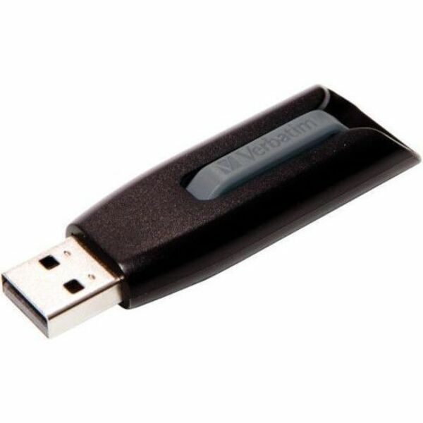 Verbatim 16GB Store 'n' Go V3 USB 3.0 Flash Drive - Gray - 16 GB - USB 3.2 (Gen 1) Type A - Gray - Lifetime Warranty - 1 Each