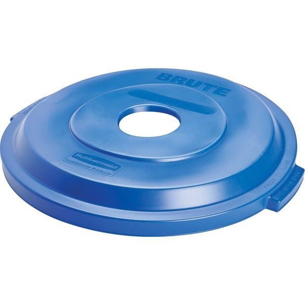 Rubbermaid 32 gal Single Stream Recy. Lid - Plastic - Blue - 1 Each