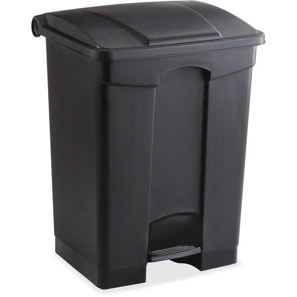Safco Plastic Step-on Waste Receptacle - 64.35 L Capacity - Rectangular - 26.3" (666.75 mm) Height x 19.8" (501.65 mm) Width x 16.3" (412.75 mm) Depth - Plastic - Black - 1 Each