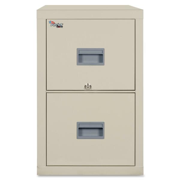 FireKing Patriot Series 2-Drawer Vertical Fire Files - 17.7" x 31.6" x 27.8" - 2 x Drawer(s) for File - Letter - Vertical - Fire Proof, Impact Resistant, Locking Drawer, Scratch Resistant, Recessed Handle, Ball Bearing Slide - Parchment - Gypsum, Steel