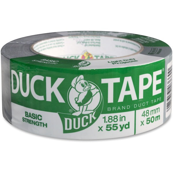 Duck Brand Basic Strength Duct Tape - 55 yd (50.3 m) Length x 1.88" (47.8 mm) Width x 6 mil (0.15 mm) Thickness - 3" (76.20 mm) Core - Gray - Cotton Backing - Water Proof - For Packing, Bundling, Sealing, Repairing, Holding, Seaming - 1 / Roll