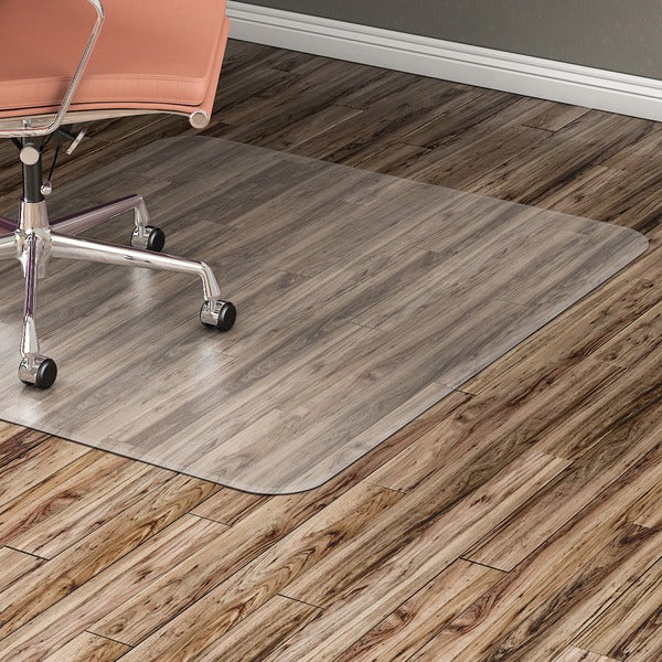 Lorell Nonstudded Chairmat - Tile Floor, Vinyl Floor, Hardwood Floor - 60" (1524 mm) Length x 46" (1168.40 mm) Width x 0.060" (1.52 mm) Thickness - Rectangular - Vinyl - Clear - 1 Each
