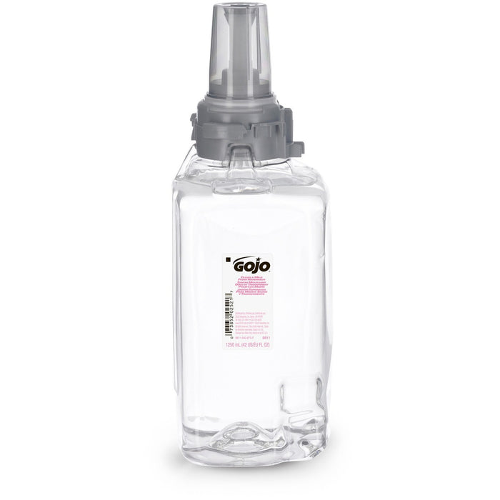 Gojo&reg; ADX-12 Clear/Mild Handwash Refill - 1.25 L - Push Pump Dispenser - Hand, Skin - Moisturizing - Clear - Dye-free, Fragrance-free, Rich Lather, Bio-based - 1 Each