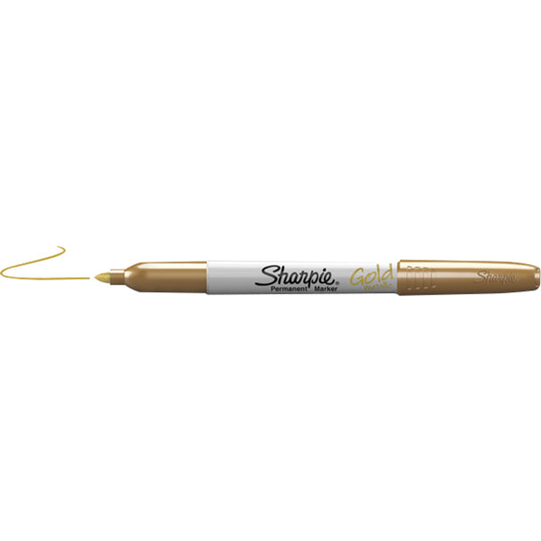 Sharpie Metallic Fine Point Permanent Marker - Fine Marker Point - Gold - 2 / Pack