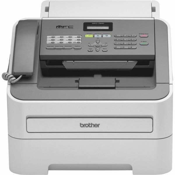 Brother MFC-7240 Laser Multifunction Printer - Monochrome - Black - Copier/Fax/Printer/Scanner - 21 ppm Mono Print - 2400 x 600 dpi Print - Up to 10000 Pages Monthly - 250 sheets Input - Color Scanner - 600 dpi Optical Scan - Monochrome Fax - USB - For Pl