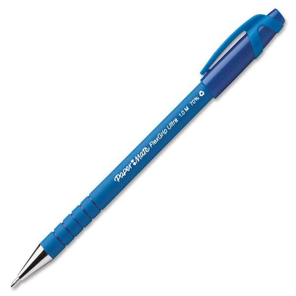 Paper Mate Flexgrip Ultra Pen - Medium Pen Point - Refillable - Blue Ink - Alcohol Based - Blue Rubber Barrel - 1 / Each
