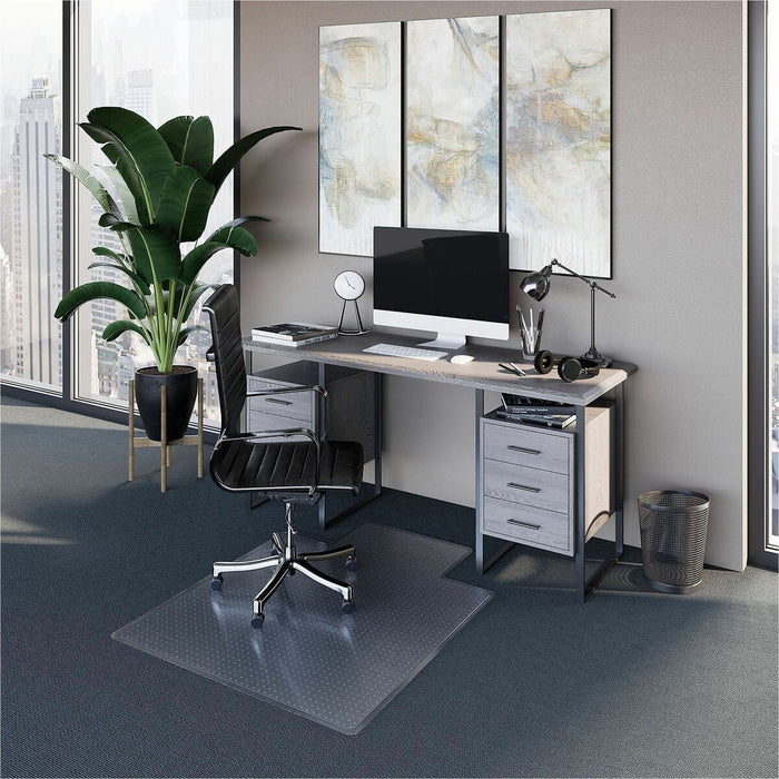 ES ROBBINS Low-Pile Carpet Chair Mat - Pile Carpet, Low Pile - 48" (1219.20 mm) Length x 36" (914.40 mm) Width x 0.375" (9.52 mm) Thickness - Lip Size 10" (254 mm) Length x 20" (508 mm) Width - Vinyl - Clear - 1 Each