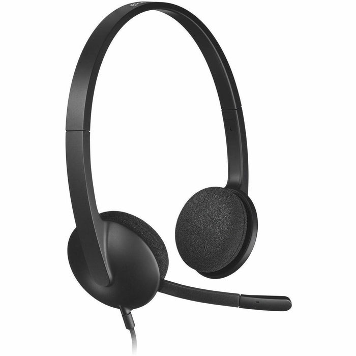 Logitech USB Headset H340 - Stereo - USB - Wired - 20 Hz to 20 kHz - Over-the-head - Binaural - Semi-open - 6 ft (1.83 m) Cable - Black