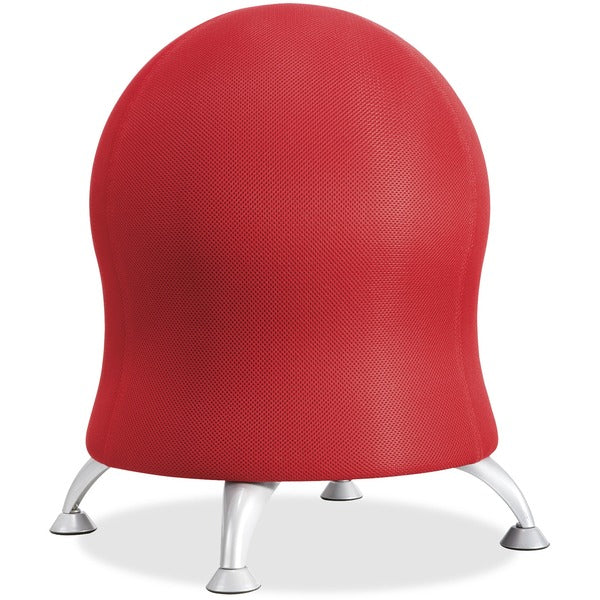 Safco Zenergy Ball Chair - Polyester Seat Material - Four-legged Base - Crimson Red - Polyvinyl Chloride (PVC), Polypropylene, Steel - 1 Each
