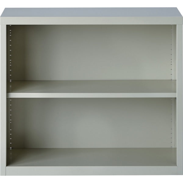 Lorell Fortress Series Bookcase - 34.5" (876.30 mm) Width x 13" (330.20 mm) Depth x 30" (762 mm) Height - 2 x Shelf(ves) - Light Gray - Powder Coated - Steel - Recycled