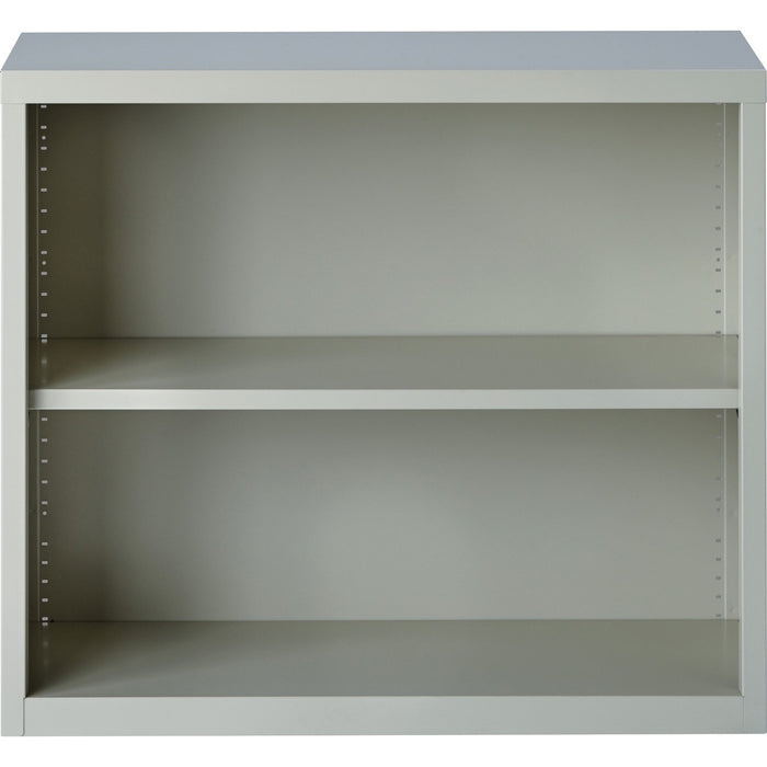 Lorell Fortress Series Bookcase - 34.50" (87.63 cm) Width x 13" (33.02 cm) Depth x 30" (76.20 cm) Height - 2 x Shelf(ves) - Light Gray - Powder Coated - Steel - Yes