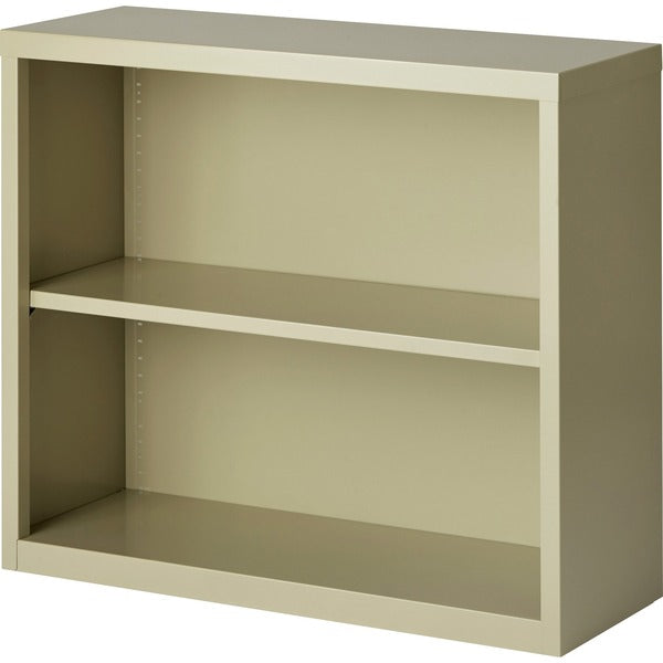 Lorell Fortress Series Bookcase - 34.5" (876.30 mm) Width x 13" (330.20 mm) Depth x 30" (762 mm) Height - 2 x Shelf(ves) - Putty - Powder Coated - Steel - Recycled