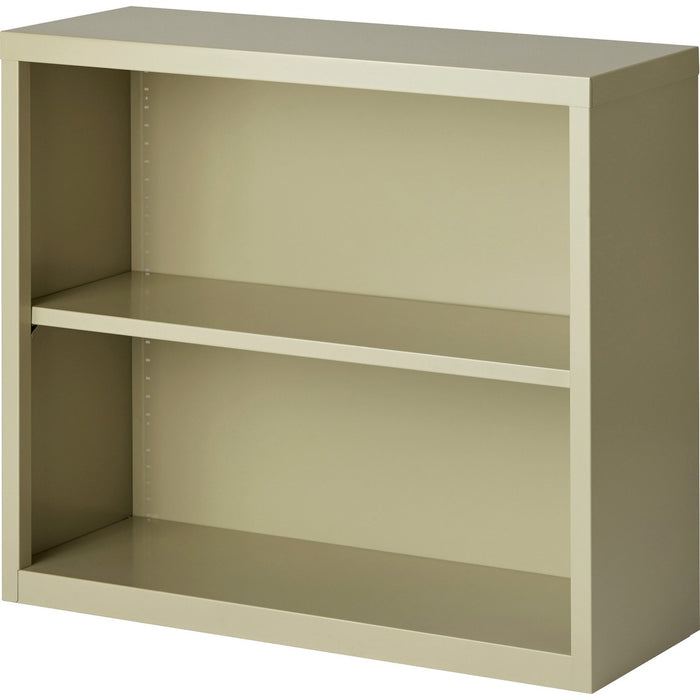 Lorell Fortress Series Bookcase - 34.50" (87.63 cm) Width x 13" (33.02 cm) Depth x 30" (76.20 cm) Height - 2 x Shelf(ves) - Putty - Powder Coated - Steel - Yes