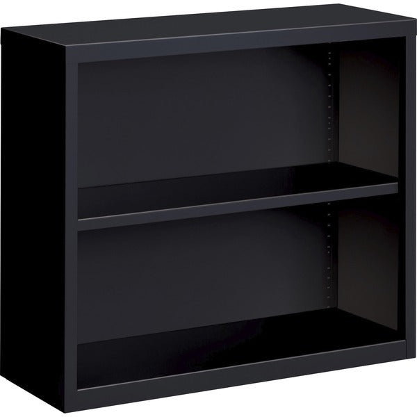 Lorell Fortress Series Bookcase - 34.5" (876.30 mm) Width x 13" (330.20 mm) Depth x 30" (762 mm) Height - 2 x Shelf(ves) - Black - Powder Coated - Steel - Recycled