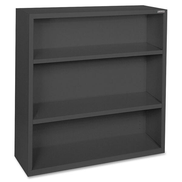 Lorell Fortress Series Bookcase - 34.50" (87.63 cm) Width x 13" (33.02 cm) Depth x 42" (106.68 cm) Height - 3 x Shelf(ves) - Black - Powder Coated - Steel - Recycled