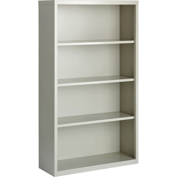 Lorell Fortress Series Bookcase - 34.5" (876.30 mm) Width x 13" (330.20 mm) Depth x 60" (1524 mm) Height - 4 x Shelf(ves) - Light Gray - Powder Coated - Steel - Recycled