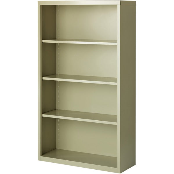 Lorell Fortress Series Bookcase - 34.50" (87.63 cm) Width x 13" (33.02 cm) Depth x 60" (152.40 cm) Height - 4 x Shelf(ves) - Putty - Powder Coated - Steel - Recycled
