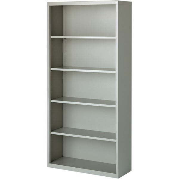 Lorell Fortress Series Bookcase - 34.5" (876.30 mm) Width x 13" (330.20 mm) Depth x 72" (1828.80 mm) Height - 5 x Shelf(ves) - Light Gray - Powder Coated - Steel - Recycled