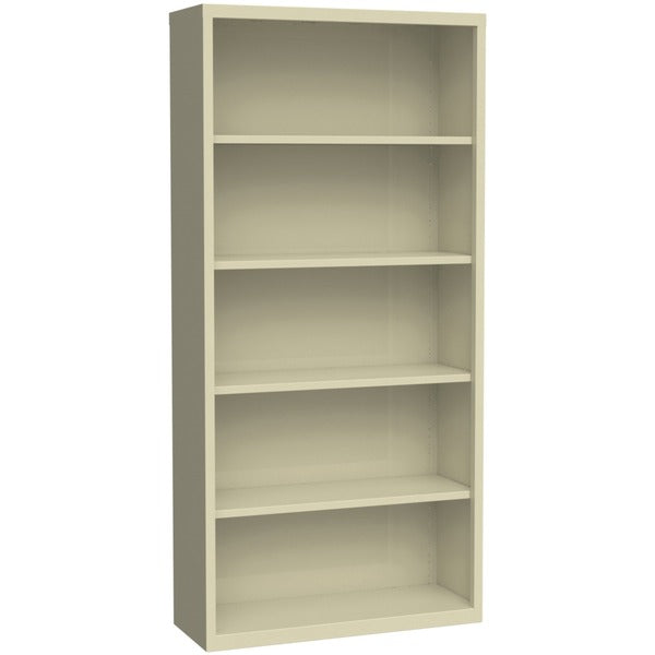 Lorell Fortress Series Bookcase - 34.50" (87.63 cm) Width x 13" (33.02 cm) Depth x 72" (182.88 cm) Height - 6 x Shelf(ves) - Putty - Powder Coated - Steel - Recycled