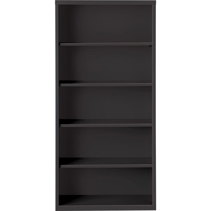 Lorell Fortress Series Bookcase - 34.50" (87.63 cm) Width x 13" (33.02 cm) Depth x 72" (182.88 cm) Height - 5 x Shelf(ves) - Black - Powder Coated - Steel - Yes
