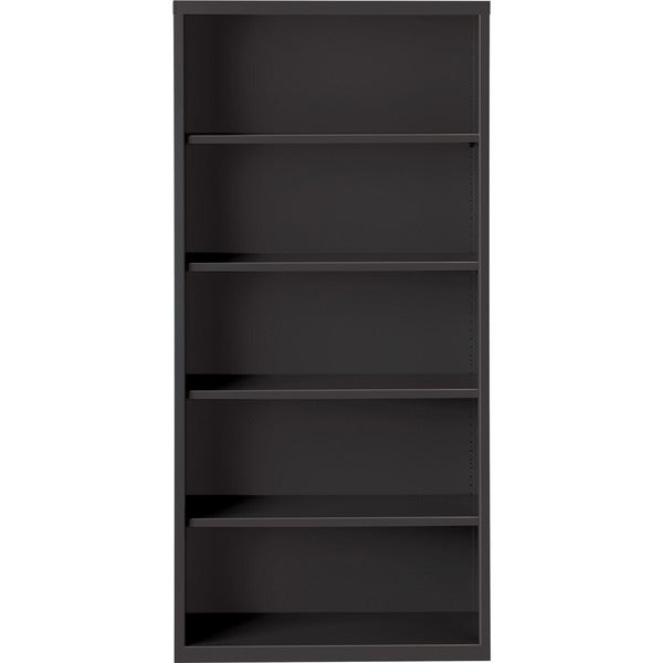 Lorell Fortress Series Bookcase - 34.5" x 13" x 72" - 5 x Shelf(ves) - Black - Powder Coated - Steel - Recycled