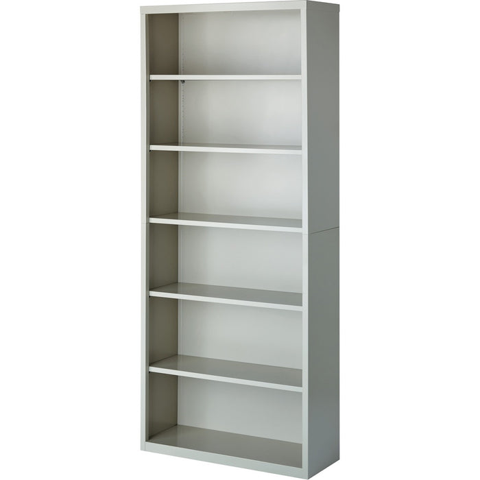 Lorell Fortress Series Bookcase - 34.50" (87.63 cm) Width x 13" (33.02 cm) Depth x 82" (208.28 cm) Height - 6 x Shelf(ves) - Light Gray - Powder Coated - Steel - Yes - Assembly Required
