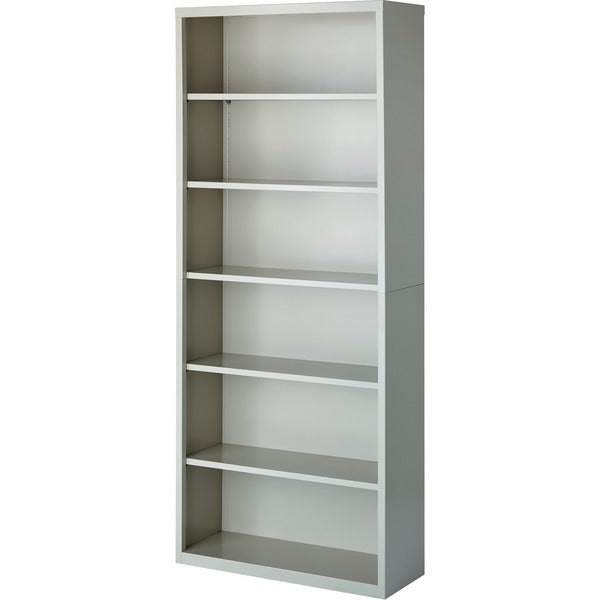 Lorell Fortress Series Bookcase - 34.50" (87.63 cm) Width x 13" (33.02 cm) Depth x 82" (208.28 cm) Height - 6 x Shelf(ves) - Light Gray - Powder Coated - Steel - Recycled - Assembly Required