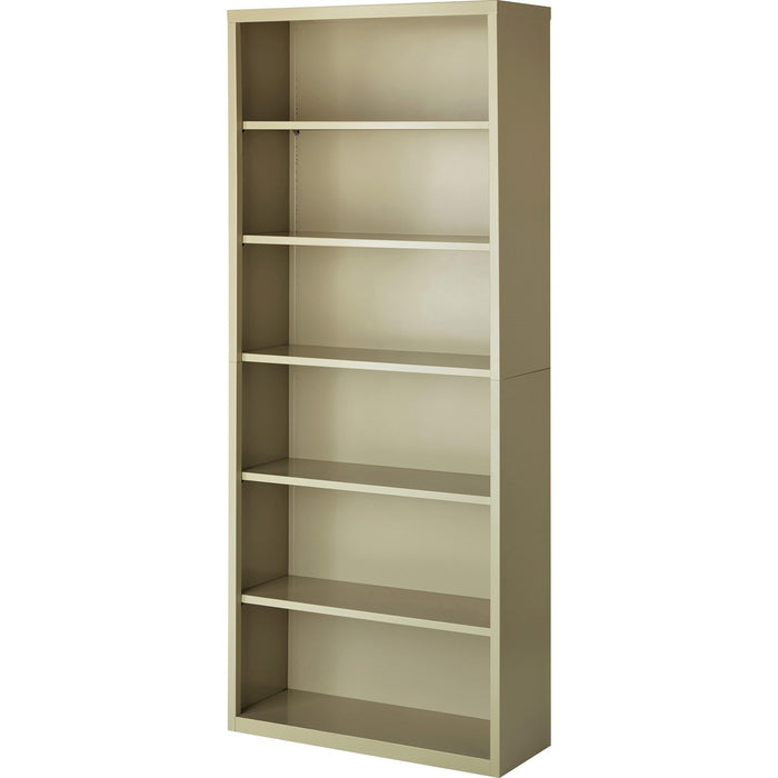 Lorell Fortress Series Bookcase - 34.50" (87.63 cm) Width x 13" (33.02 cm) Depth x 82" (208.28 cm) Height - 6 x Shelf(ves) - Putty - Powder Coated - Steel - Recycled