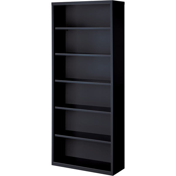 Lorell Fortress Series Bookcase - 34.5" (876.30 mm) Width x 13" (330.20 mm) Depth x 82" (2082.80 mm) Height - 6 x Shelf(ves) - Black - Powder Coated - Steel - Recycled