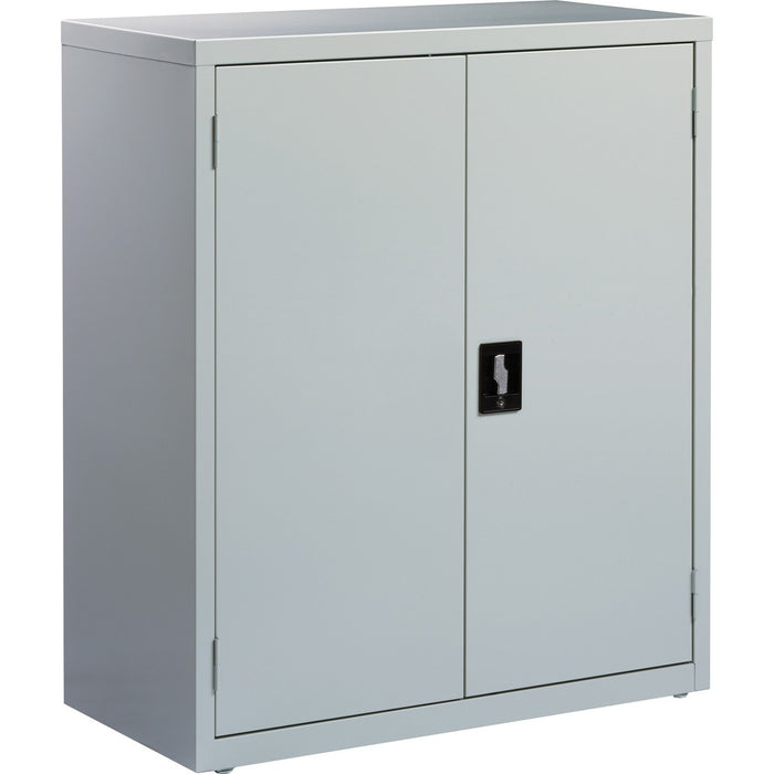 Lorell Fortress Series Storage Cabinet - 36" (91.44 cm) Width x 18" (45.72 cm) Depth x 42" (106.68 cm) Height - 3 x Shelf(ves) - Recessed Locking Handle, Hinged Door, Durable, Sturdy, Adjustable Shelf - Light Gray - Powder Coated - Steel - Recycled