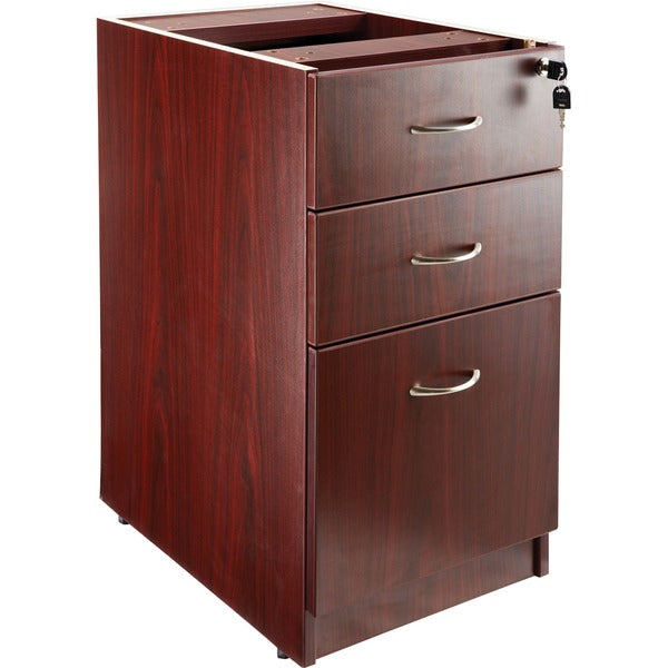 Lorell Essentials Box/Box/File Fixed File Cabinet - 28.5" (723.90 mm) Height x 15.5" (393.70 mm) Width x 21.9" (555.63 mm) DepthBox, File Drawer(s) - Single Pedestal - Finish: Mahogany, Laminate - 1 Each