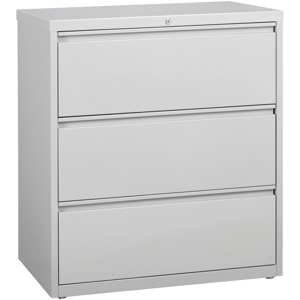 Lorell Fortress Series Lateral File - 36" (914.40 mm) Width x 18.6" (473.08 mm) Depth x 40.3" (1022.35 mm) Height - 3 x Drawer(s) for File - Letter, Legal, A4 - Lateral - Locking Drawer, Magnetic Label Holder, Ball-bearing Suspension, Leveling Glide, Lock
