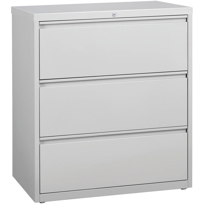 Lorell Fortress Series Lateral File - 36" (91.44 cm) Width x 18.63" (47.31 cm) Depth x 40.25" (102.23 cm) Height - 3 x Drawer(s) for File - Letter, Legal, A4 - Lateral - Locking Drawer, Magnetic Label Holder, Ball-bearing Suspension, Leveling Glide, Locki
