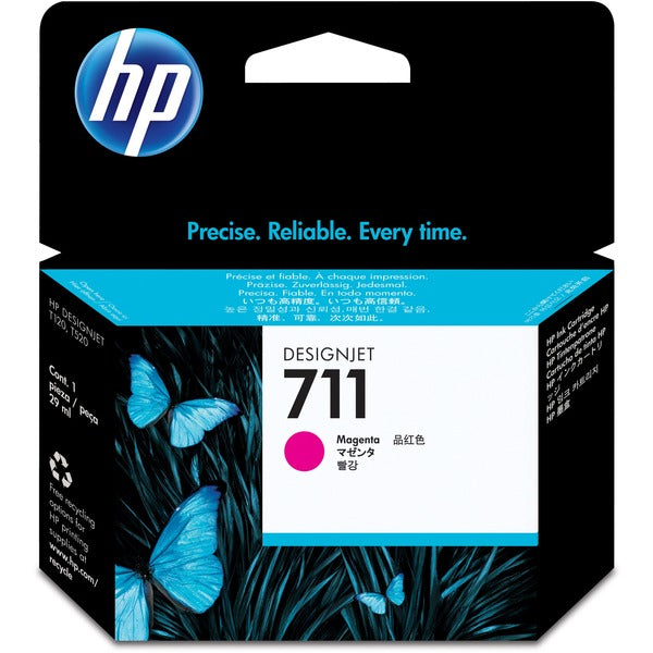 HP 711 (CZ131A) Original Inkjet Ink Cartridge - Single Pack - Magenta - 1 Each - Inkjet - 1 Each