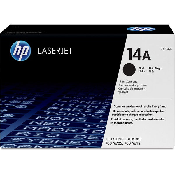 HP 14A (CF214A) Original Laser Toner Cartridge - Single Pack - Black - 1 Each - 10000 Pages