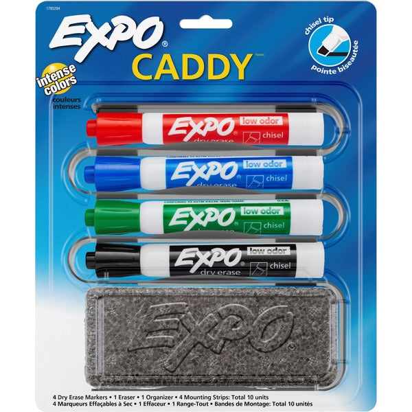 Expo Whiteboard Caddy Organizer - Chisel Marker Point - Erasable - Assorted Ink - 4 / Set