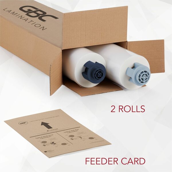 GBC Laminating Roll - Laminating Pouch/Sheet Size: 12" (304.80 mm) Width x 300 ft (91.44 m) Length x 1.70 mil (0.04 mm) Thickness - Glossy - Crystal Clear - 2 / Box