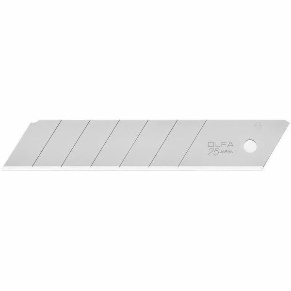 Olfa 25mm HB Silver Snap Blade - 5, 20 or 40 Pack - 1" (25.40 mm) Length - Long Lasting, Durable - Carbon Steel - Silver - 20 / Pack