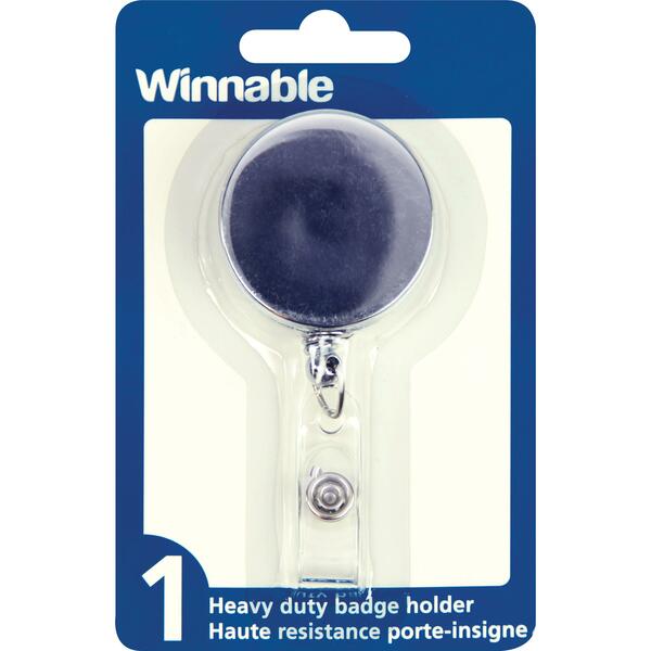 Winnable Retractable Belt Clip - Retractable - 1Each - Chrome - Metal