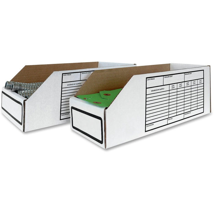 Crownhill Storage Bin - External Dimensions: 6" (152.40 mm) Width x 12" (304.80 mm) Depth x 4" (101.60 mm) Height - Fiberboard - White - For Spare Part - 1 / Each