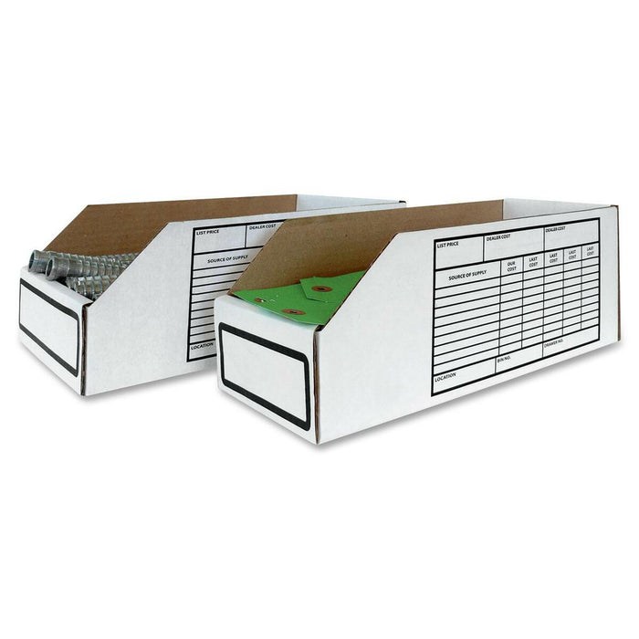 Crownhill Storage Bin - External Dimensions: 8" (203.20 mm) Width x 12" (304.80 mm) Depth x 4.5" (114.30 mm) Height - Fiberboard - White - For Spare Part - 1 Each
