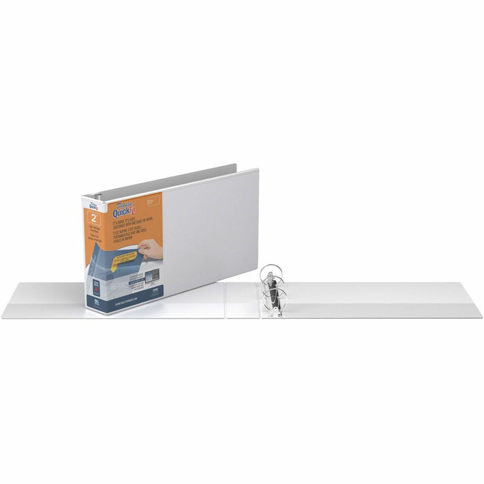 QuickFit Ring Binder - 2" (50.80 mm) Binder Capacity - Legal - 8 1/2" (215.90 mm) x 14" (355.60 mm) Sheet Size - 400 Sheet Capacity - 3 x 2" (50.80 mm) Ring - Fastener: Round Ring - Pocket: 2, Front & Back - Horizontal Orientation - Polypropylene - White