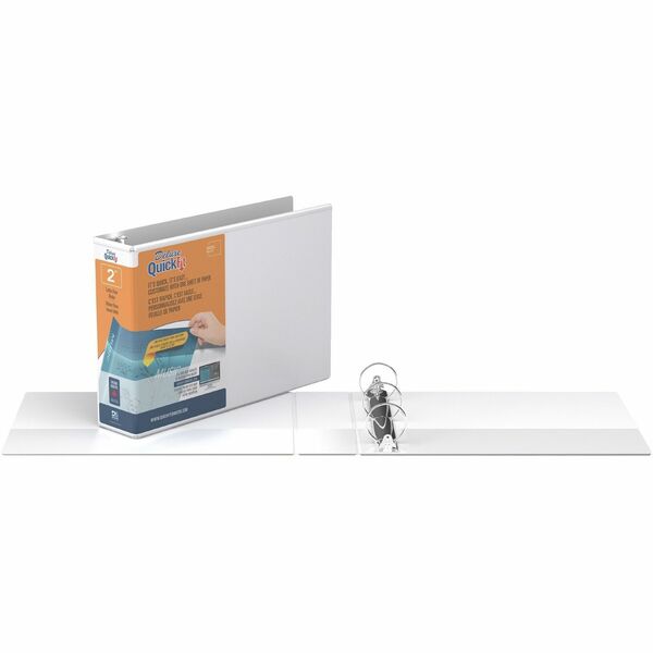 QuickFit Ring Binder - 2" (50.80 mm) Binder Capacity - Letter - 8 1/2" (215.90 mm) x 11" (279.40 mm) Sheet Size - 400 Sheet Capacity - 3 x 2" (50.80 mm) Ring - Fastener: Round Ring - Pocket: 2, Front & Back - Horizontal Orientation - Polypropylene - White