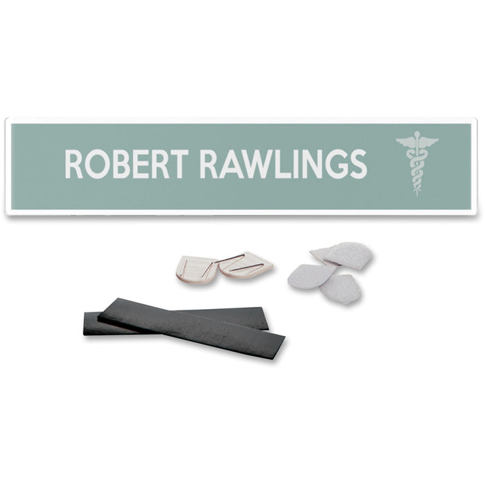Deflecto Cubicle Nameplate Sign Holder - 8.50" (215.90 mm) Width x 2" (50.80 mm) Height - Rectangular Shape - Wall Mountable - Insertable, Magnetic - Plastic - Clear, Clear - 1 Each